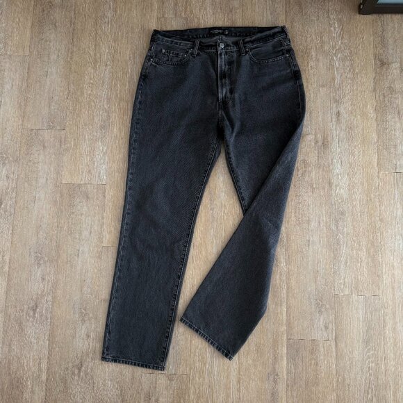 ABERCROMBIE & FITCH Rigid Denim - Loose - Washed Black - Picture 1 of 7